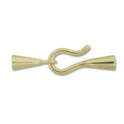 Kumihimo Glue in Hook & Eye Clasp 3.2mm id Gold Plated x1