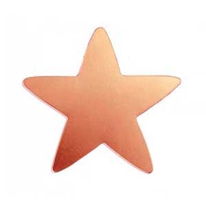 Copper Metal Stamping Blank, Star 1 3/4 inch 42mm 20ga x1