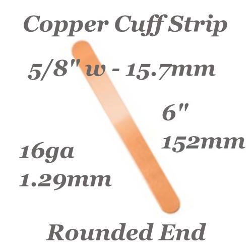 Copper Rounded End Cuff Bangle Bracelet 16ga Stamping Blank 5/8, 15.8x152mm x1 (IA)