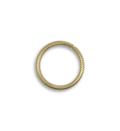 Vintaj Vogue Solid Brass 15.25mm 15ga Rib Cable Jump Ring x1 (Open)