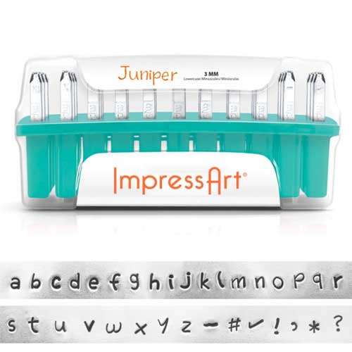 ImpressArt Juniper 3mm Alphabet Lower Case Letter Metal Stamping Set