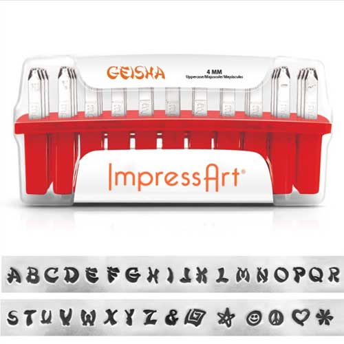 ImpressArt Geisha 4mm Alphabet Upper Case Letter Metal Stamping Set