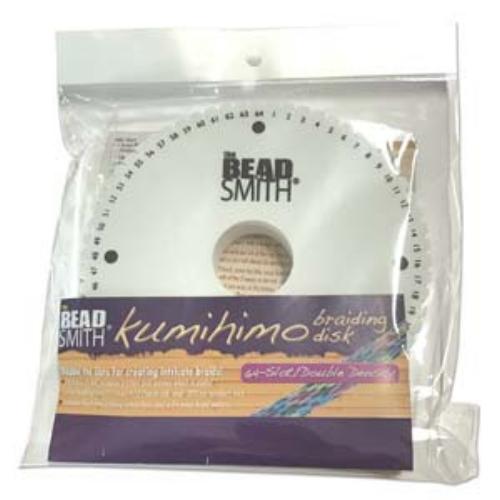 Beadsmith Kumihimo 64 slot Double Density 6 inch Round Braiding Disk Disc (with instruction)