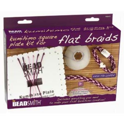 Beadsmith, Square Plate Kumihimo Flat Braiding Kit, Starter Pack