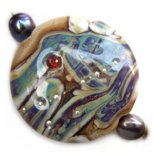 Raku River Set (chunky lentils) Ian Williams Artisan Glass Lampwork Beads