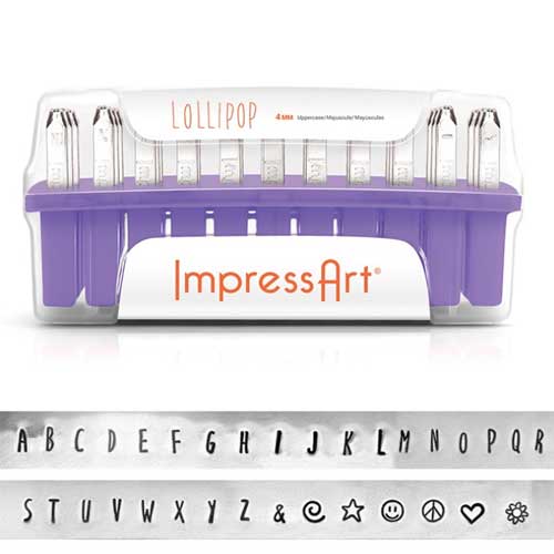 ImpressArt Lollipop 4mm Alphabet Upper Case Letter Metal Stamping Set
