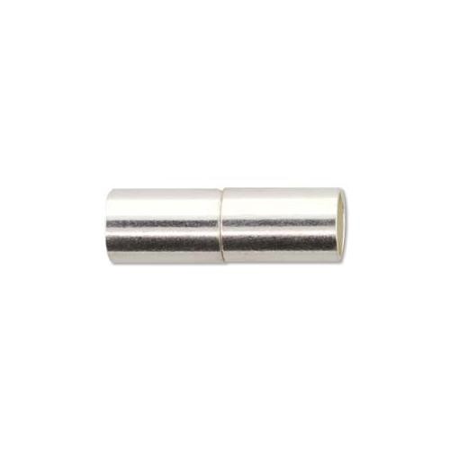 Kumihimo Glue in Magnetic Clasp 6.2mm id Silver Plated x1