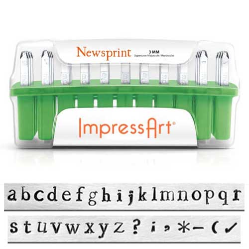 ImpressArt Standard Newsprint 3mm Alphabet Lower Case Letter Metal Stamping Set