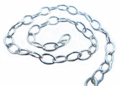 Sterling Silver Chain 3.9x2.5mm Med Cable - per half foot (15cm)