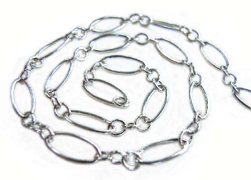 Sterling Silver Chain ~ Large Oval 3.5x8mm / Tiny Oval 2x3mm - per foot (30cm)