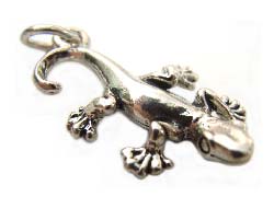 Sterling Silver Charms - 22x12mm Gecko Lizard Charm x1