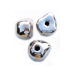 Sterling Silver Beads - 19x13x10mm Nugget Bead x1