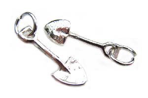 DEADSTOCKED - Sterling Silver Charms - 15x6mm Garden Spade Charm x1