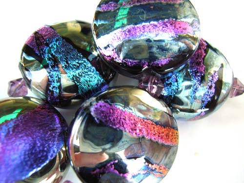 Dichroic Ribbons - Ian Williams Artisan Glass Lampwork Beads