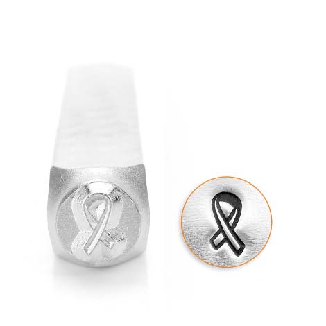 Breast Cancer Awareness Outline Ribbon 6mm Metal Stamping Design Punches - ImpressArt
