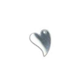 Sterling Silver Funky Heart Tag 11.5x9.3mm 28g Stamping Blank Charm x1