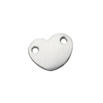 Sterling Silver Heart Connector 8.5x7mm 28g Stamping Blank x1