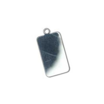 Sterling Silver Rectangle Tag 23x10.4mm 24g Stamping Blank Pendant x1