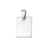 Stainless Steel Rectangle Tag 21x15mm 18g Stamping Blank with Bail x1