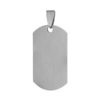 Stainless Steel Rectangle Dog Tag 44x20mm 18g Stamping Blank with Bail x1