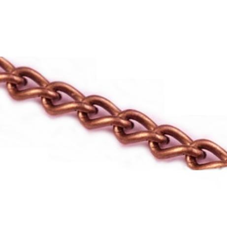 Twisted Curb Necklace Chain 5x3mm Open Link Non Soldered, Antique Copper x500cm
