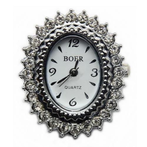 Boer Scalloped Oval Watch Face for Beading Silver Rhinestone Crystals Clear (D05)