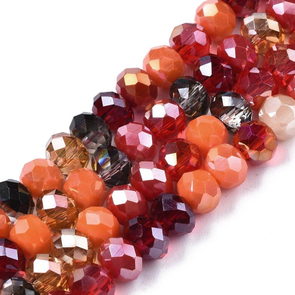 Imperial Glass Faceted Rondelle Spacer Beads 6x4.5mm Volcano Mix AB x90pc approx