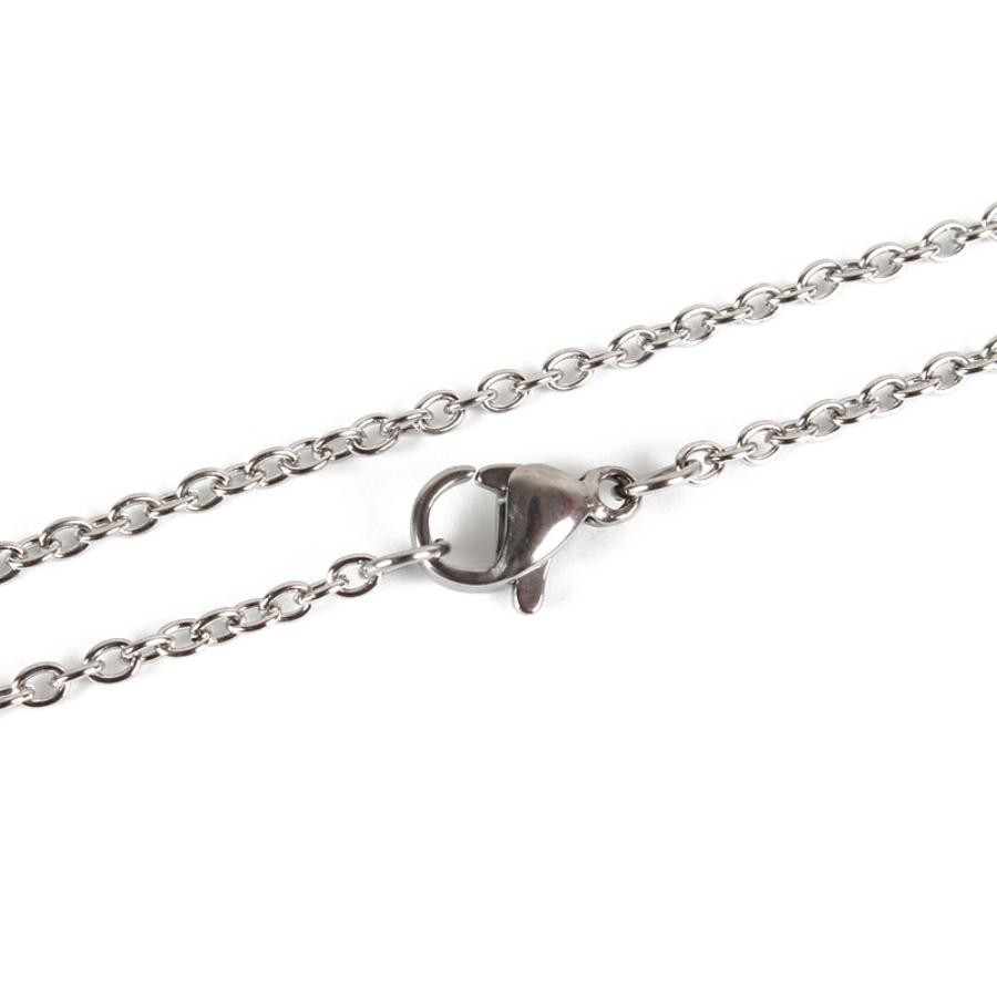 Stainless Steel Cable Chain (2.5x2mm Link) Necklace 17.7 inch (45cm) x1