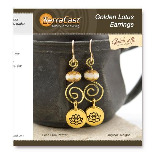 Tierracast Quick Kits - Golden Lotus Earrings
