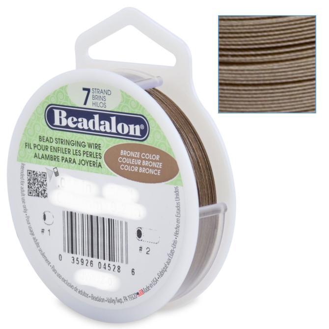 Beadalon Stringing Wire 7 Strands .018 (.46mm) Satin Bronze (30ft, 9.2m)