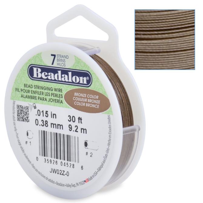 Beadalon Stringing Wire 7 Strands .015 (.38mm) Satin Bronze (30ft, 9.2m)