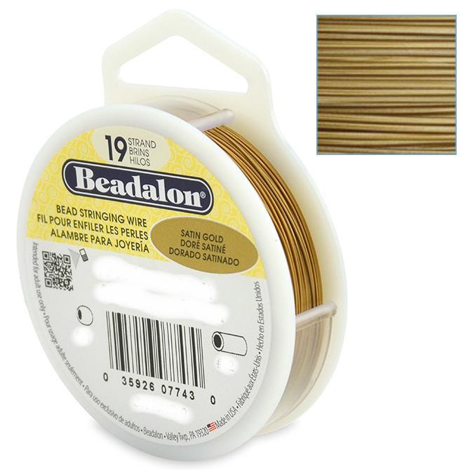 Beadalon Stringing Wire 19 Strands .015 (.38mm) Satin Gold