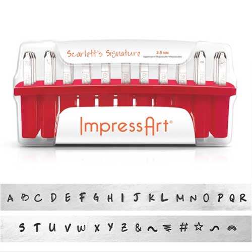 ImpressArt Scarlett's Signature 2.5mm Alphabet Upper Case Letter Metal Stamping Set