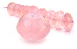 Rose Quartz ~ Faceted Roundel ~ Gemstone Bead x1 ~ 13.5-14.5mm