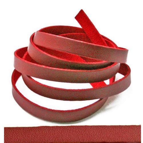 Faux PU Flat Leather Strip, for Bracelets, 8mm Wide, 1 metre x1pc, Red