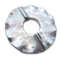 Thai Karen Hilltribe Silver - 31mm Round Textured Frame Bead Pendant x1