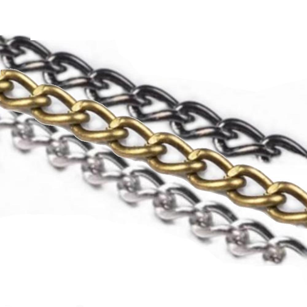 BRASS Twisted Curb Necklace Chain Closed Link Soldered, x300cm
