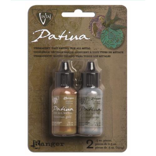 Vintaj Patina Kit Pack, Treasured Heirloom Metallics by Ranger x2 0.5oz Bottle Pack