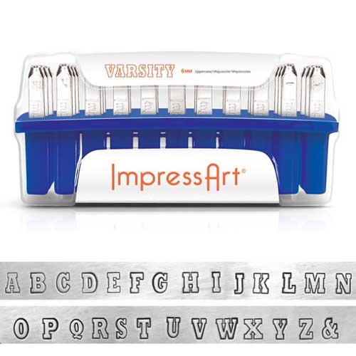 DISCONTINUED - ImpressArt Varsity 6mm Alphabet Upper Case Letter Metal Stamping Set