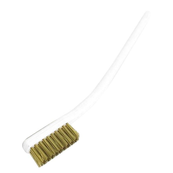 Brass Bristle Wire Brush, White Handle x1