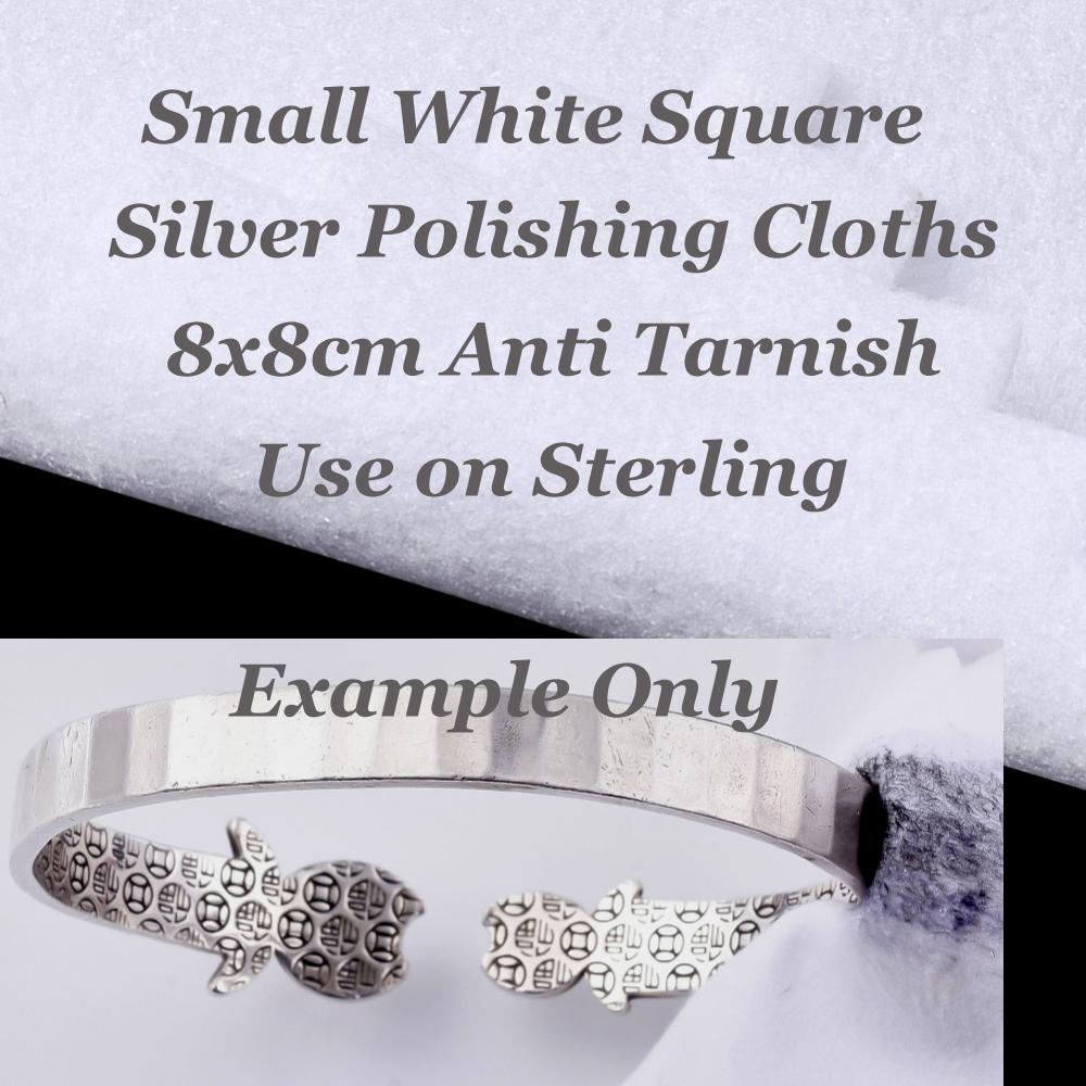 Sterling Silver Jewellery Cleaning Polishing Cloth Small Square 8x8cm x1