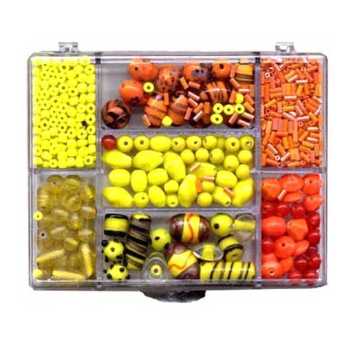 Box of Beads for Jewellery Making - Yellow & Orange