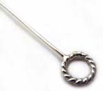 BALI Sterling Silver 54mm Twisted Ring Head Pin x1