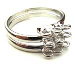 DEADSTOCKED - Beading Ring Platinum Plated 9 loops adjustable x1 
