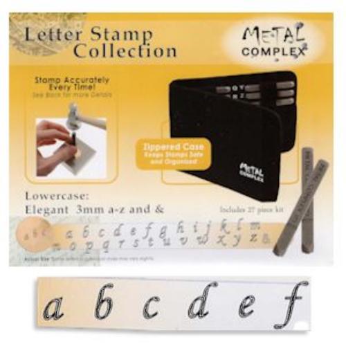 Discontinued Elegant Alphabet Lower Case Letter 3mm Stamping Set - Metal Complex  (Jumbled up Sizing)