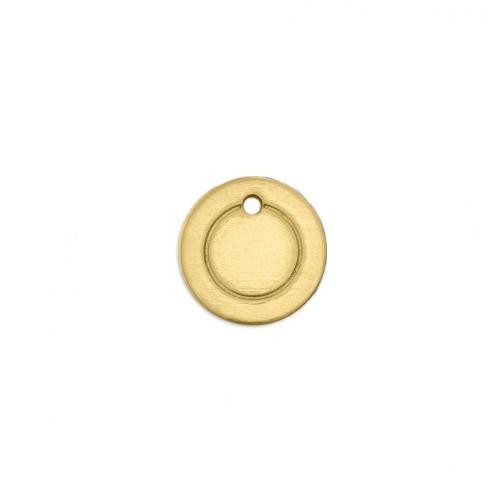 Brass Border Circle (1/2) 13.2mm 18ga Stamping Blank x1