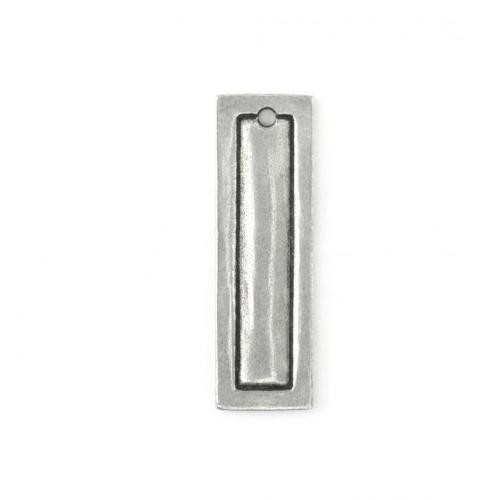 Pewter Soft Strike 32.5x10mm Small Rectangle Border Metal Stamping Blank x1