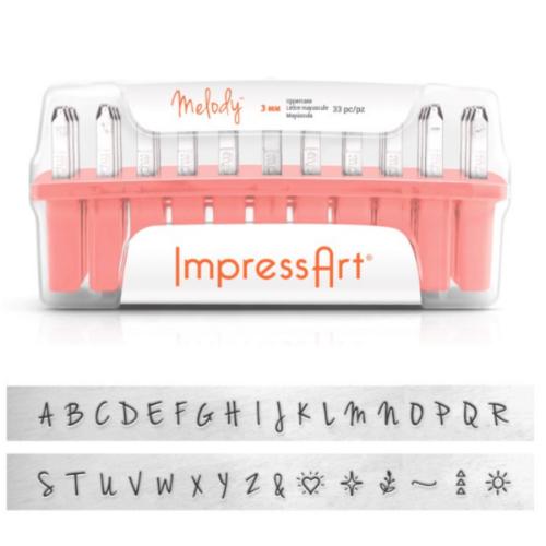ImpressArt Melody 3mm Alphabet Upper Case Letter Metal Stamping Set
