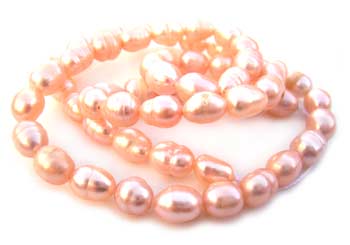 Freshwater Rice Peach PEARL Beads 6mm