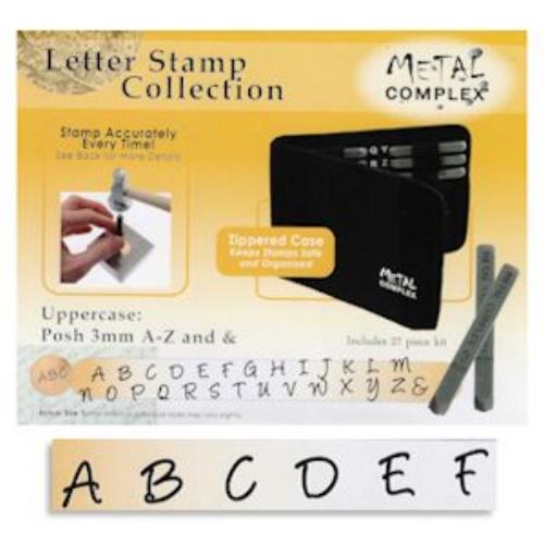 Posh Alphabet Upper Case Letter 3mm Stamping Set - Metal Complex